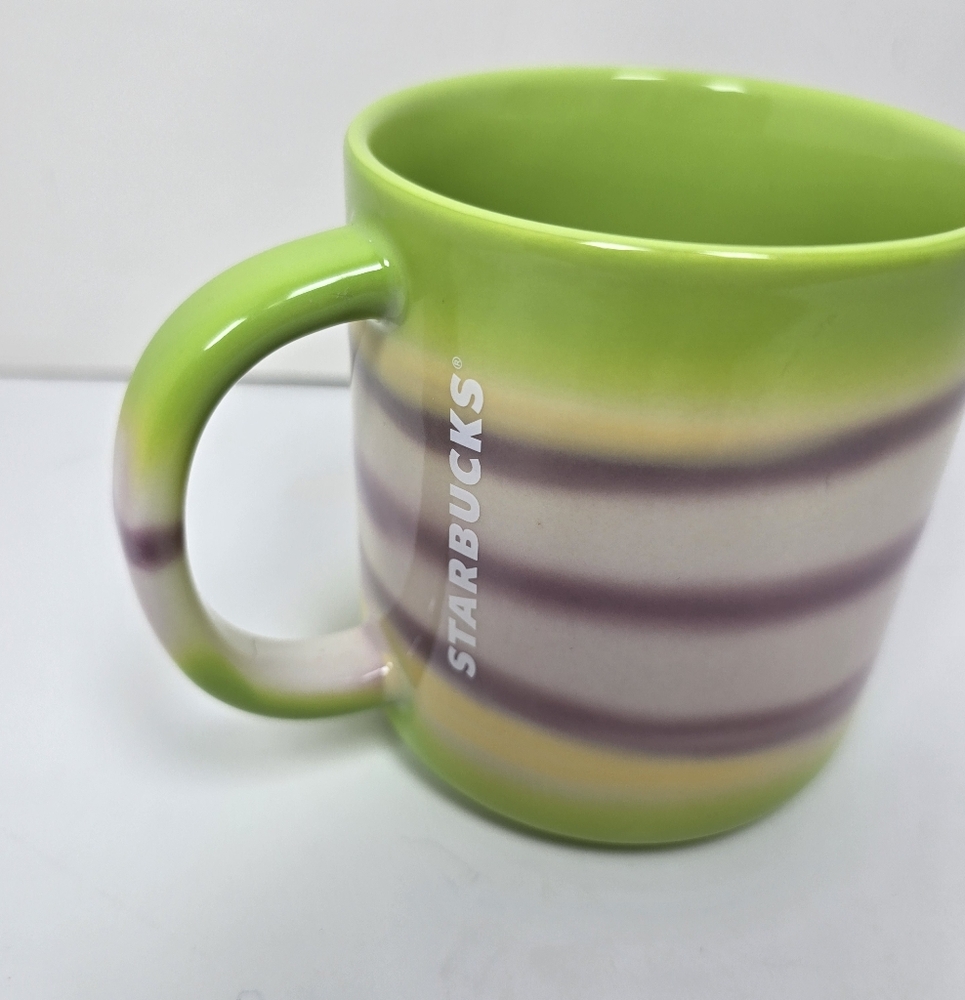 Starbucks Green & Purple Gradient Stripe Mug NWT - Picture 2 of 6